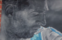 Una artista argentina, procedente de un pequeño pueblo, pintó un cuadro de Messi que se viralizó y fue invitada a Catar.
